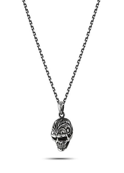 Engraved Skull Erkek Gümüş Kolye